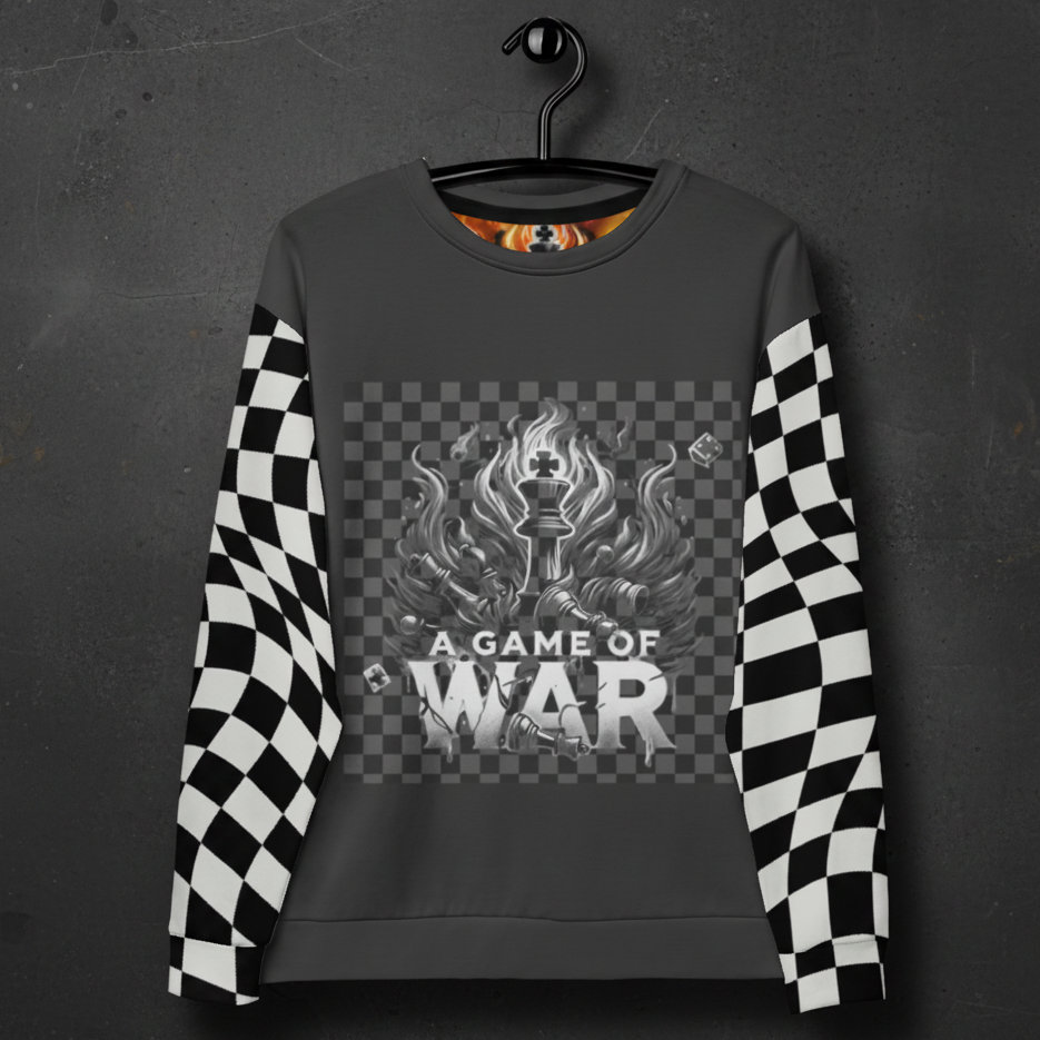 Brilliant Gambit Unisex Checkered Sweatshirt (Grey Black and white)