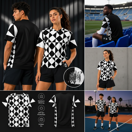 Brilliant Gambit Tagged Checkered Recycled Unisex Sports Jersey