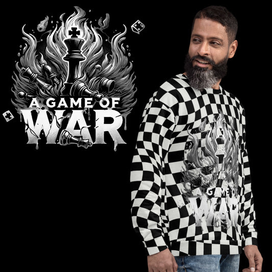 Brilliant Gambit Unisex Checkered Sweatshirt (Black & White Camouflage Apperance)