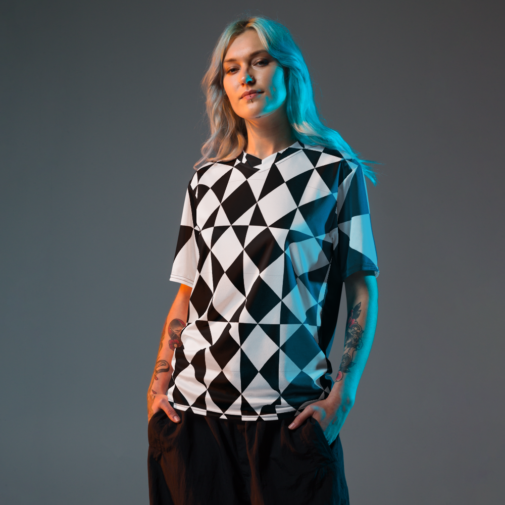 Brilliant Gambit Checkered  Recycled Unisex Sports Jersey